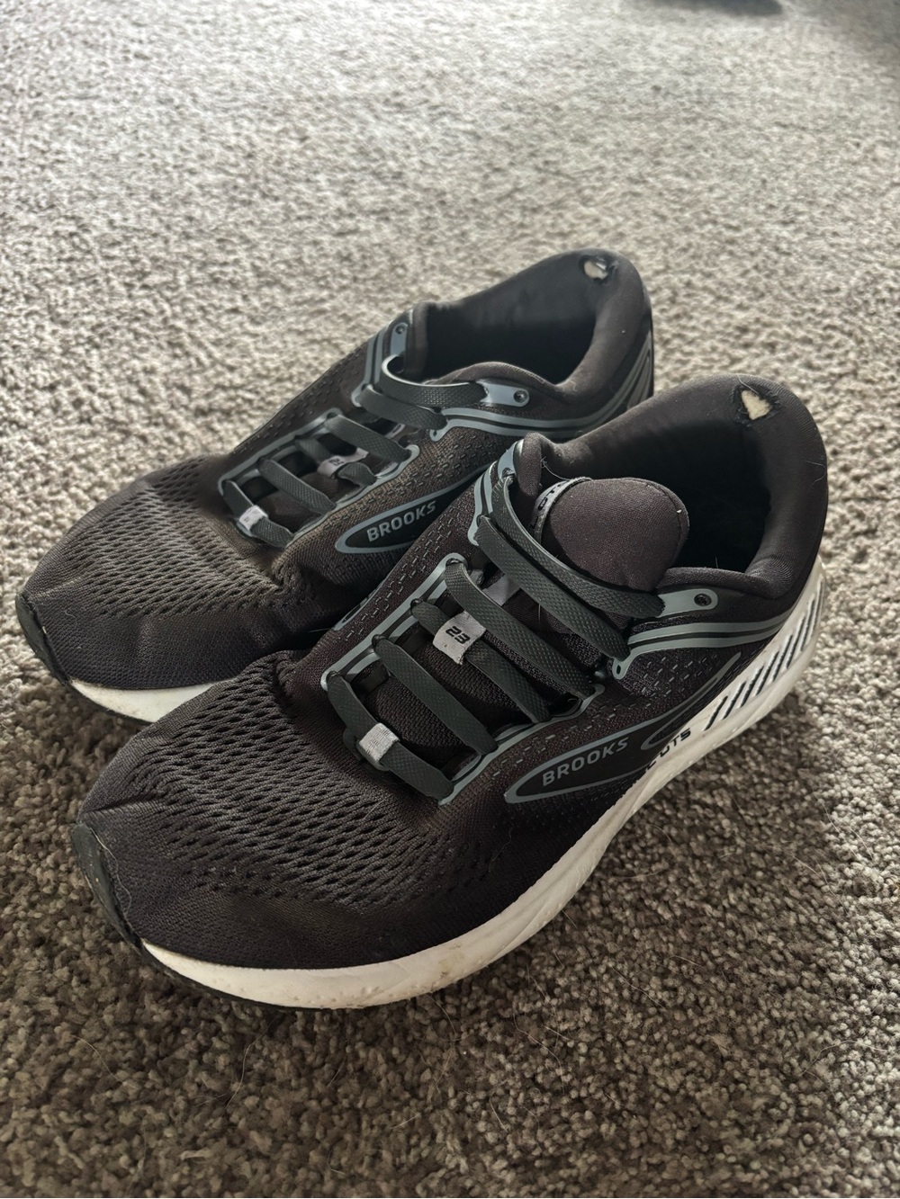 Brooks Black and White Wide Running Shoes